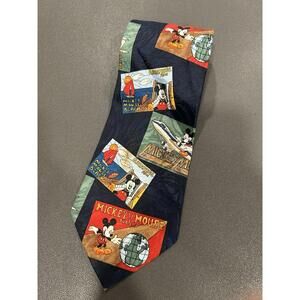 Mickey Unlimited Mickey Mouse Men’s Tie Black Multi Photo M1